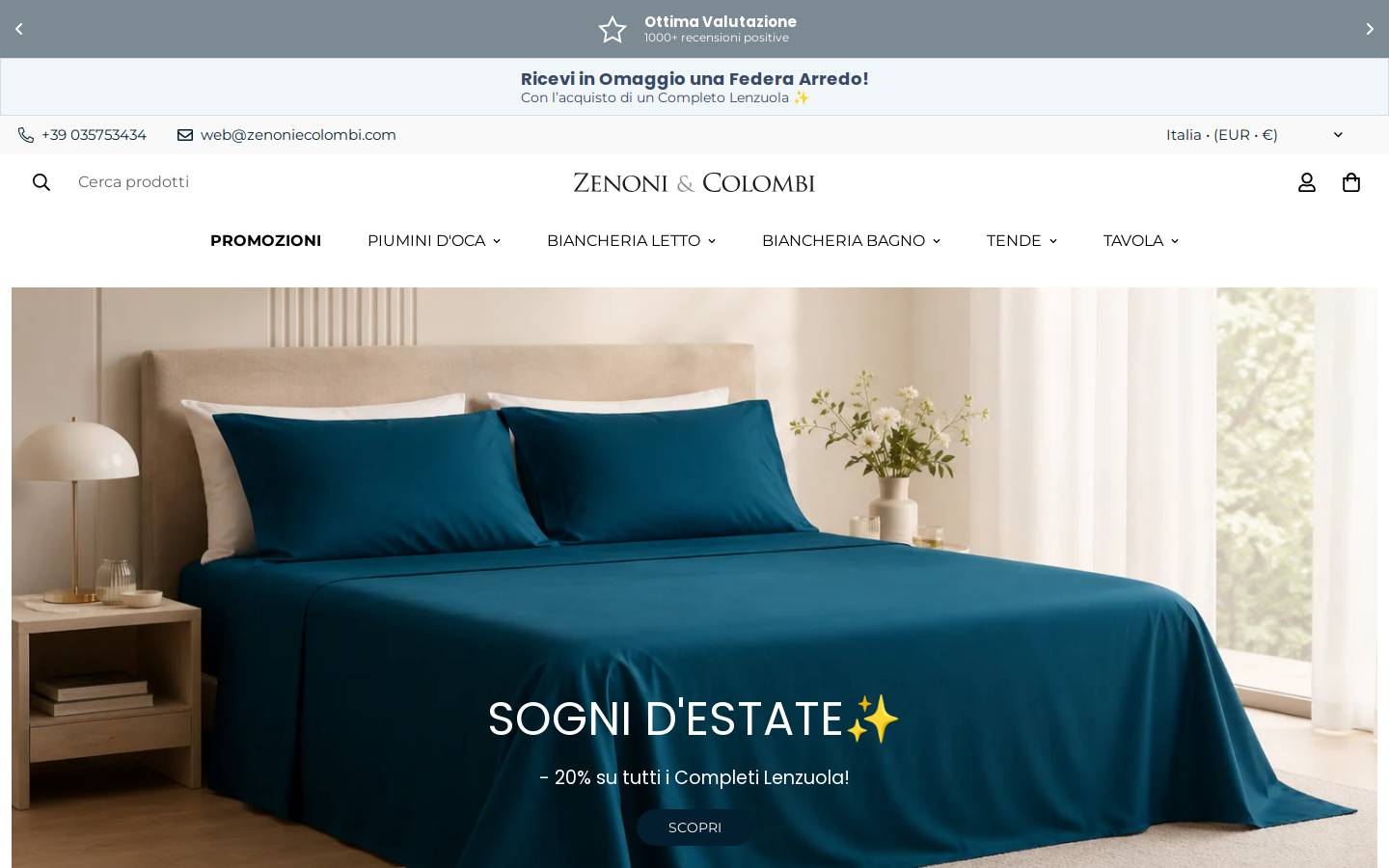 Zenoni & Colombi homepage screenshot