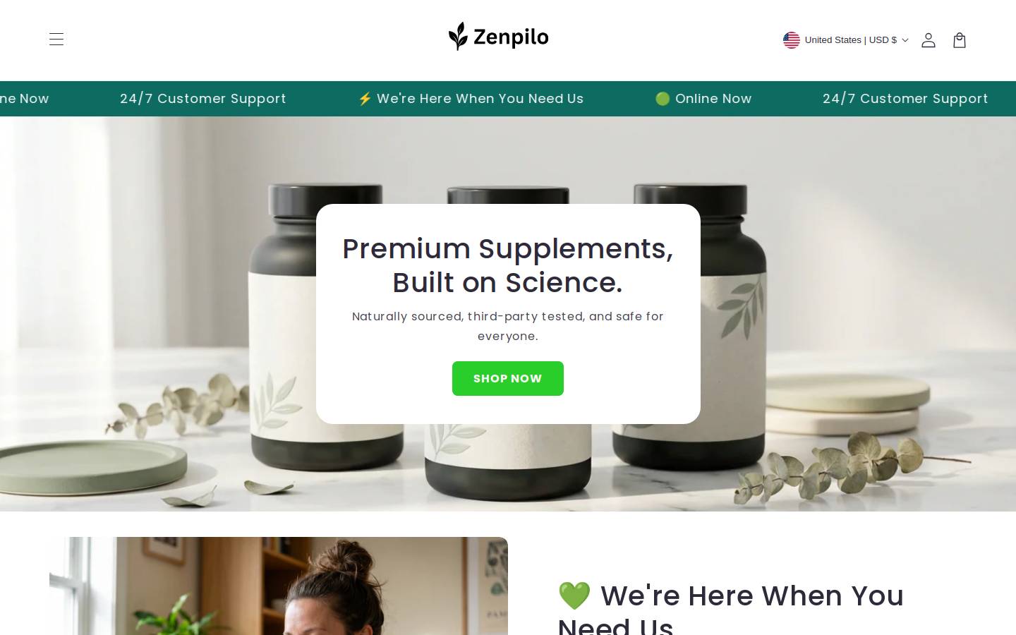 Zenpilo homepage screenshot