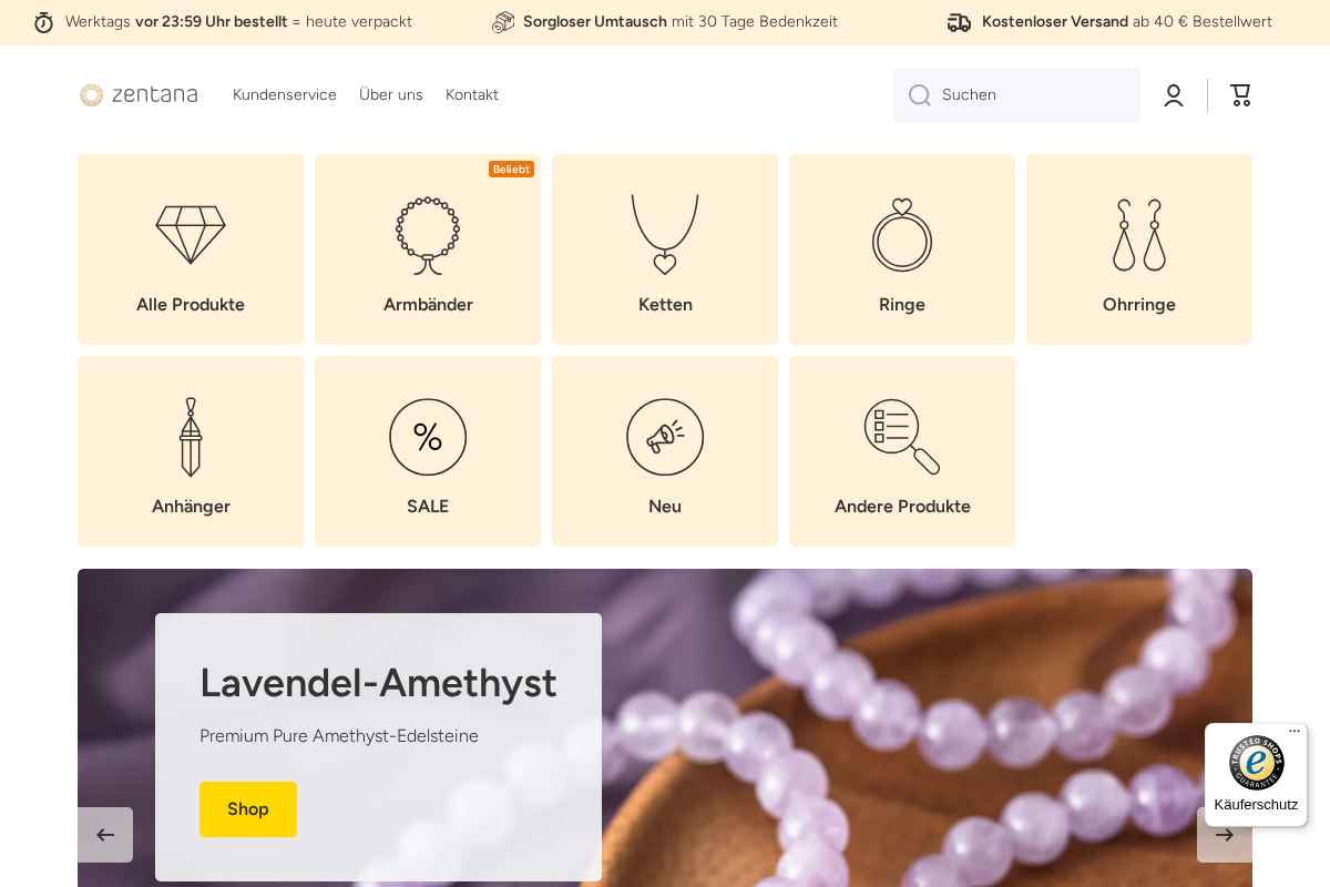 Zentana homepage screenshot