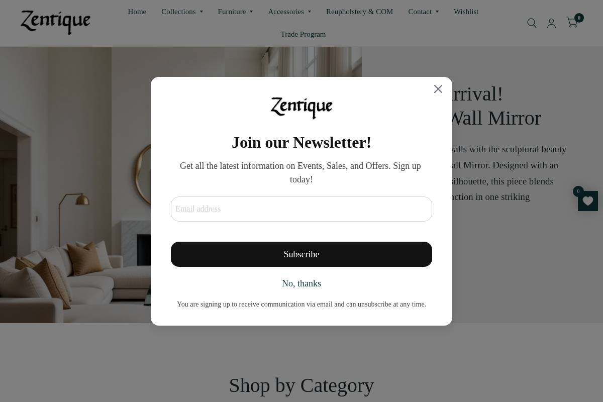 zentique.com homepage screenshot