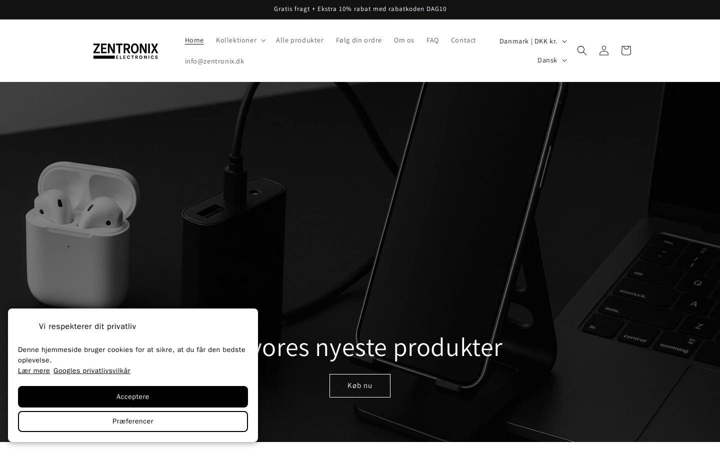 Zentronix homepage screenshot