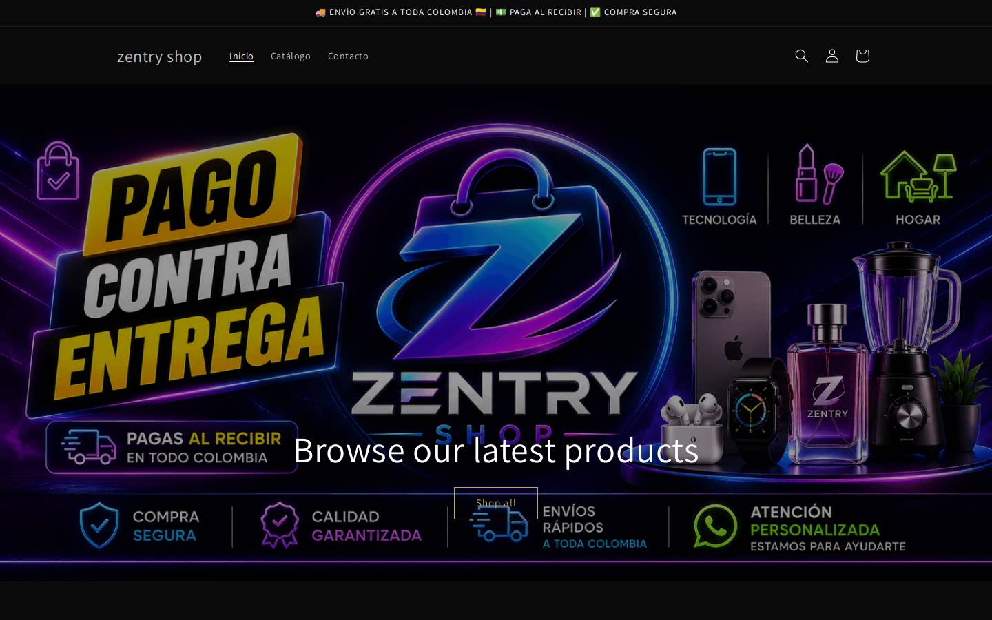zentryshop.work homepage screenshot