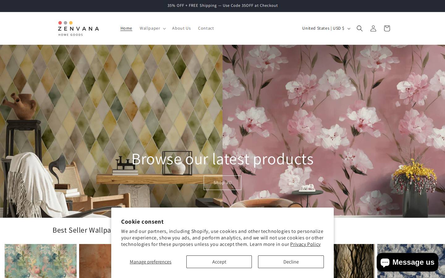 zenvanahome.com homepage screenshot