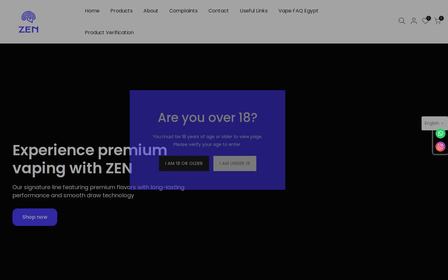 zenvapeeg.com homepage screenshot