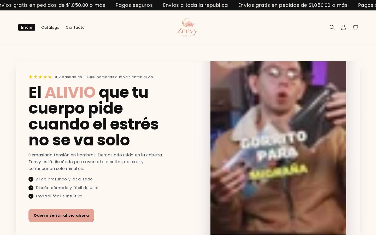 zenvy-bienestar.com homepage screenshot