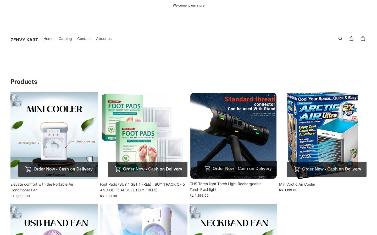 zenvykart.in homepage screenshot