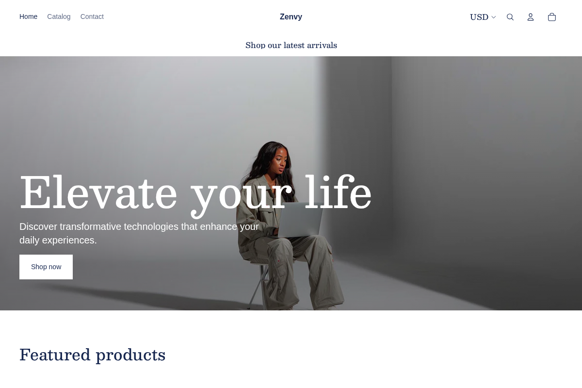 Zenvy homepage screenshot