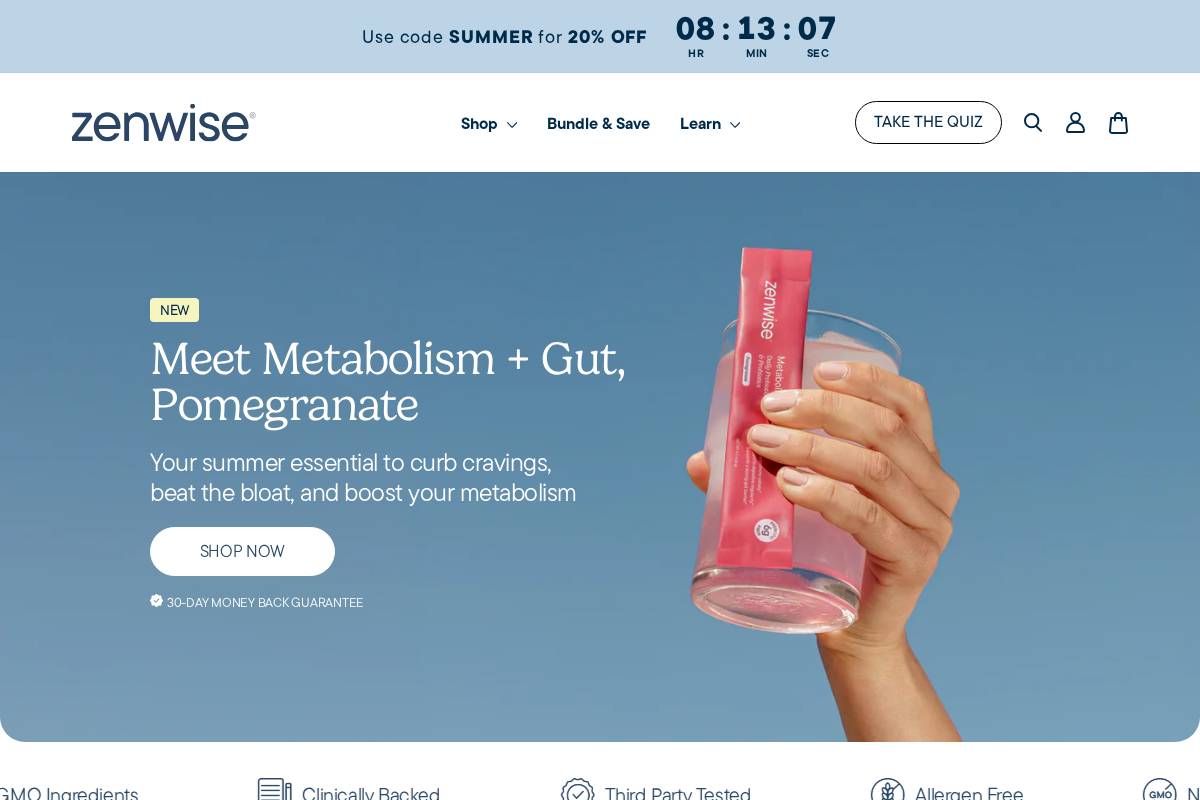 zenwise.com homepage screenshot
