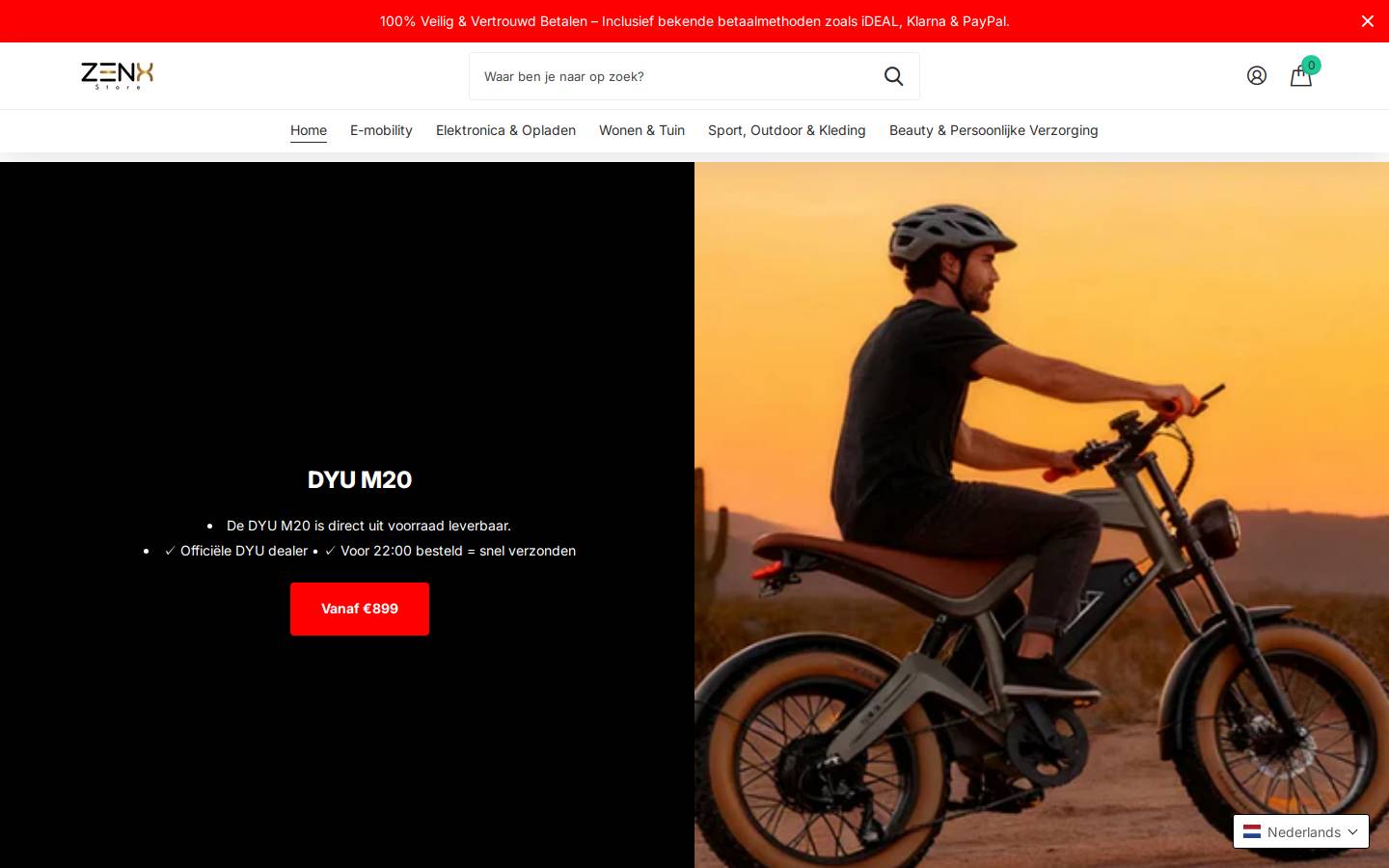 Zenxstore homepage screenshot