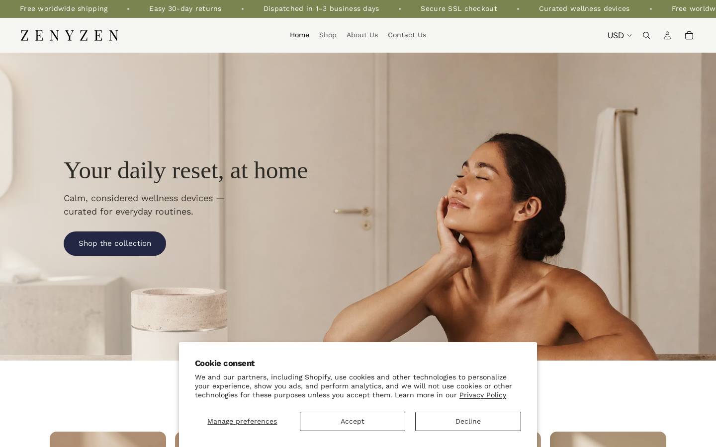 zenyzen.com homepage screenshot