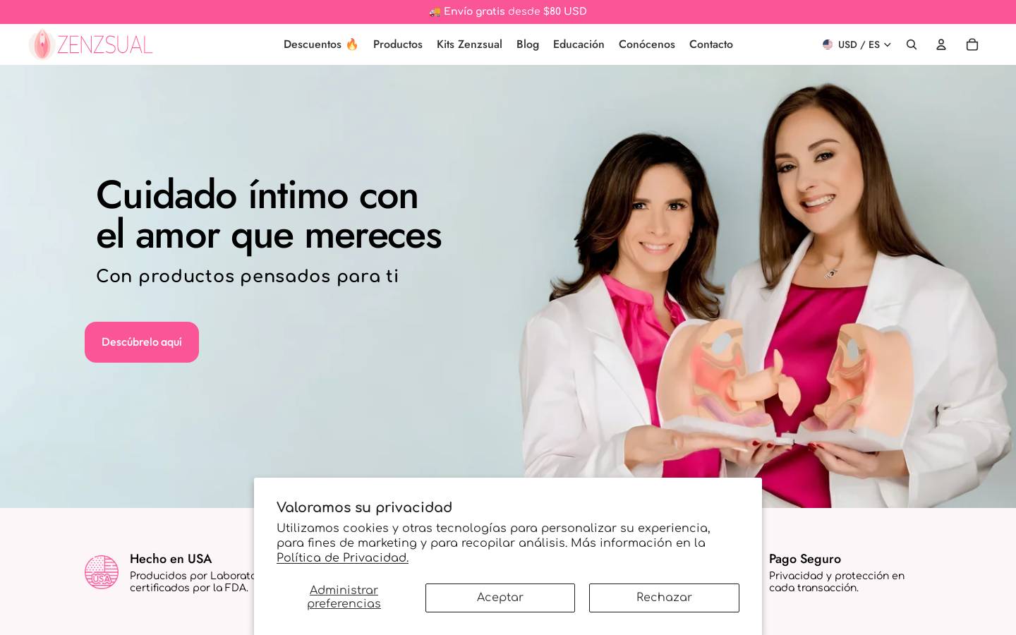 zenzsual.com homepage screenshot