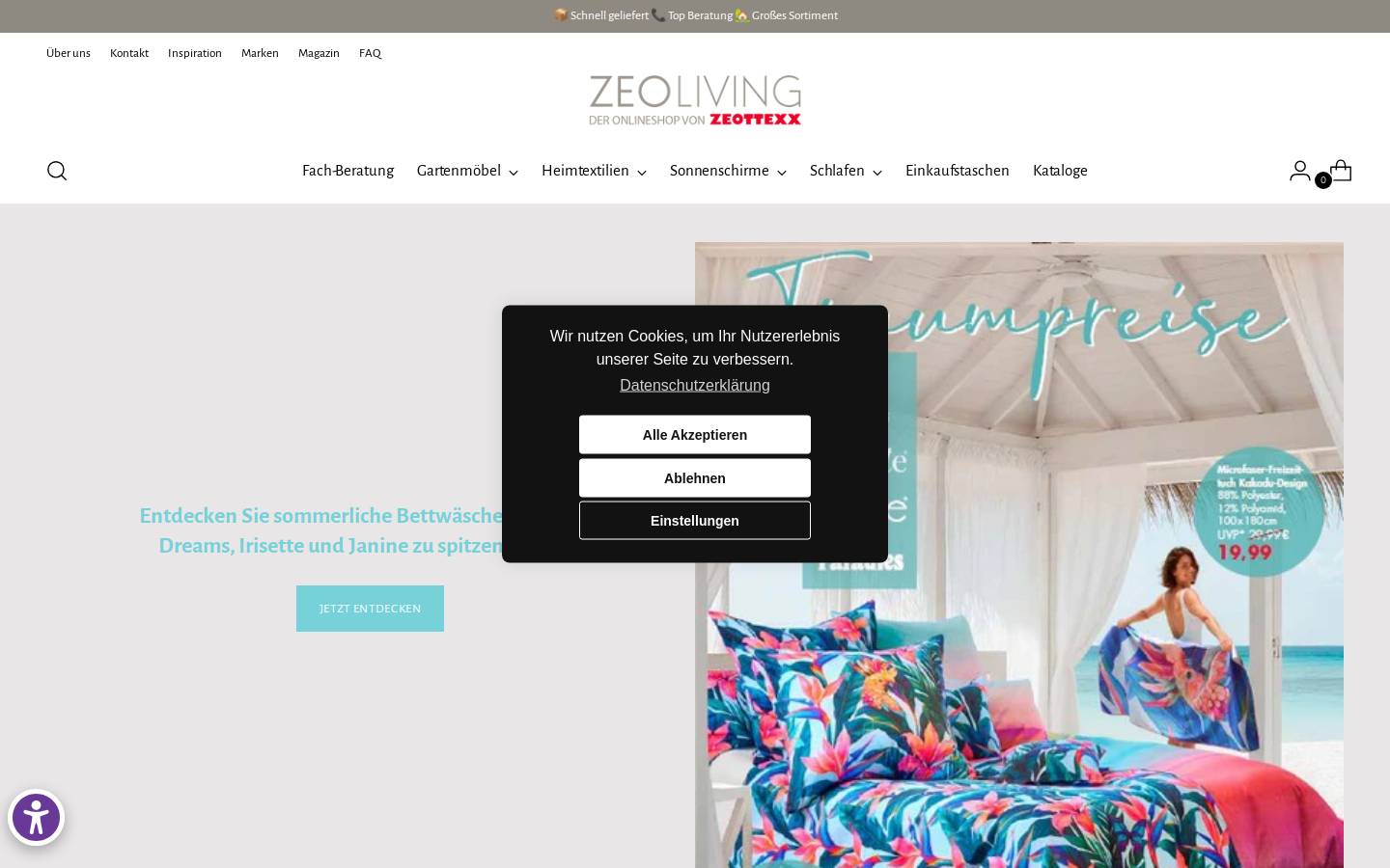 Zeo Living homepage screenshot