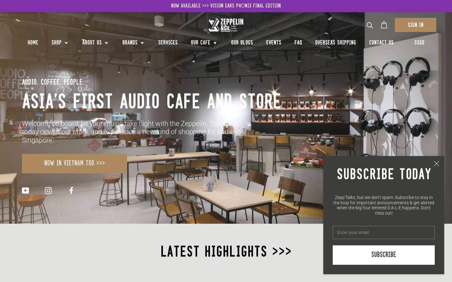 zeppelinandco.com homepage screenshot