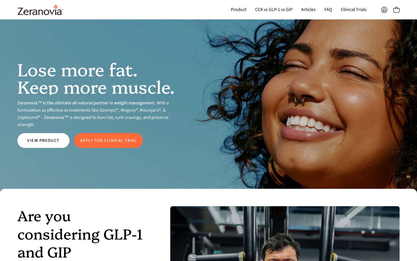 zeranovia.com homepage screenshot