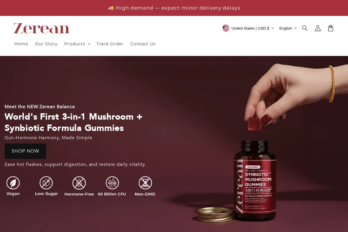 zereanlabs.com homepage screenshot