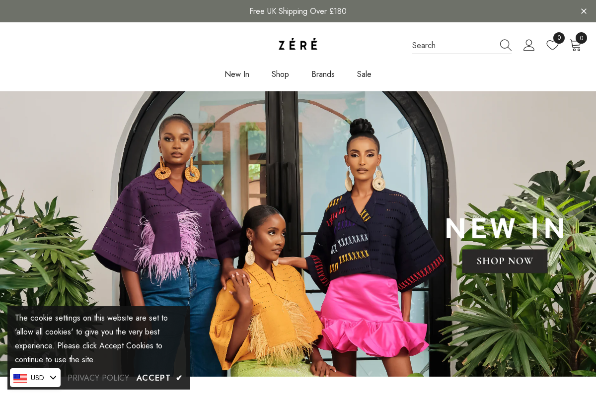 Zere Fashion House homepage screenshot