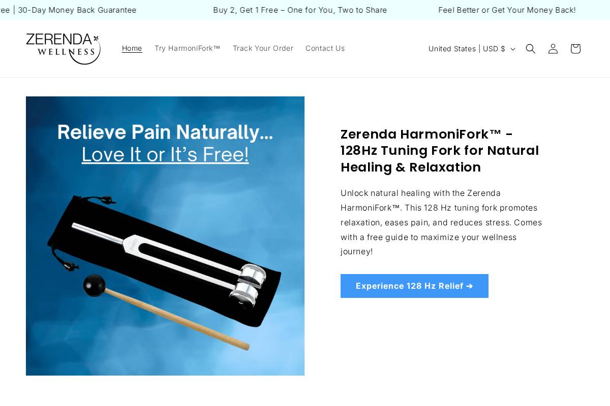 Zerenda Wellness homepage screenshot