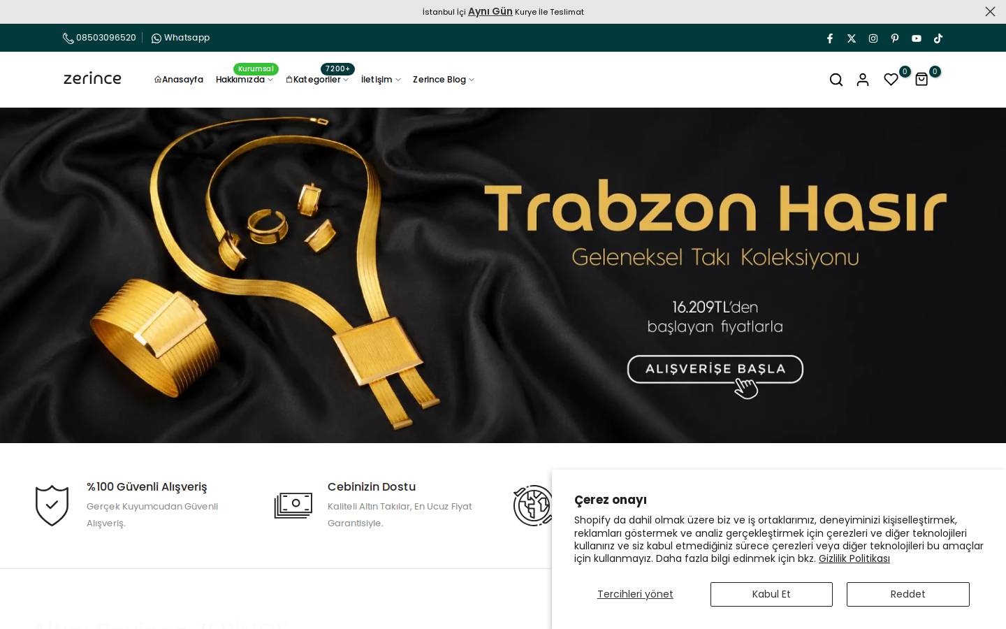 zerince.com homepage screenshot