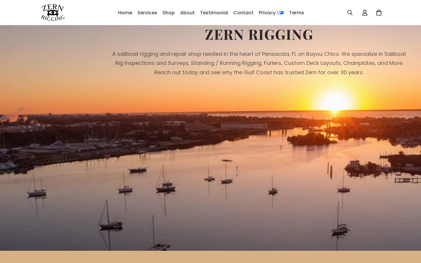 zernrigging.com homepage screenshot