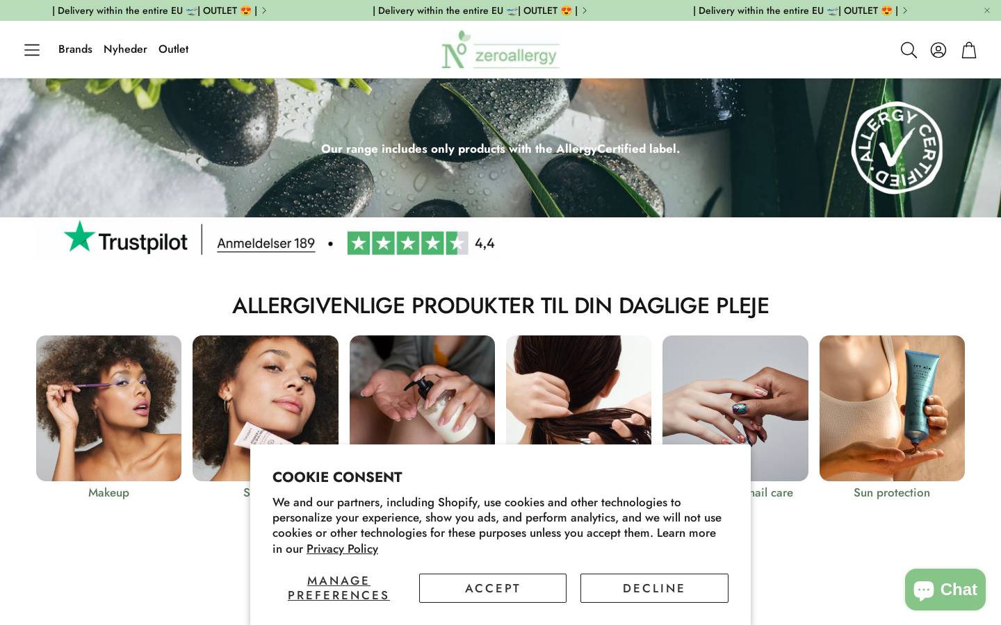 Zeroallergy homepage screenshot