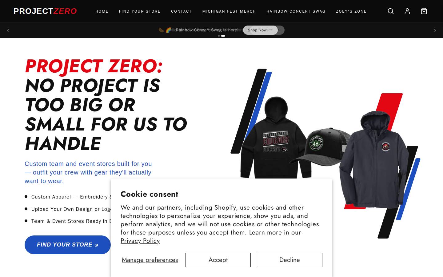 zerocustomco.com homepage screenshot