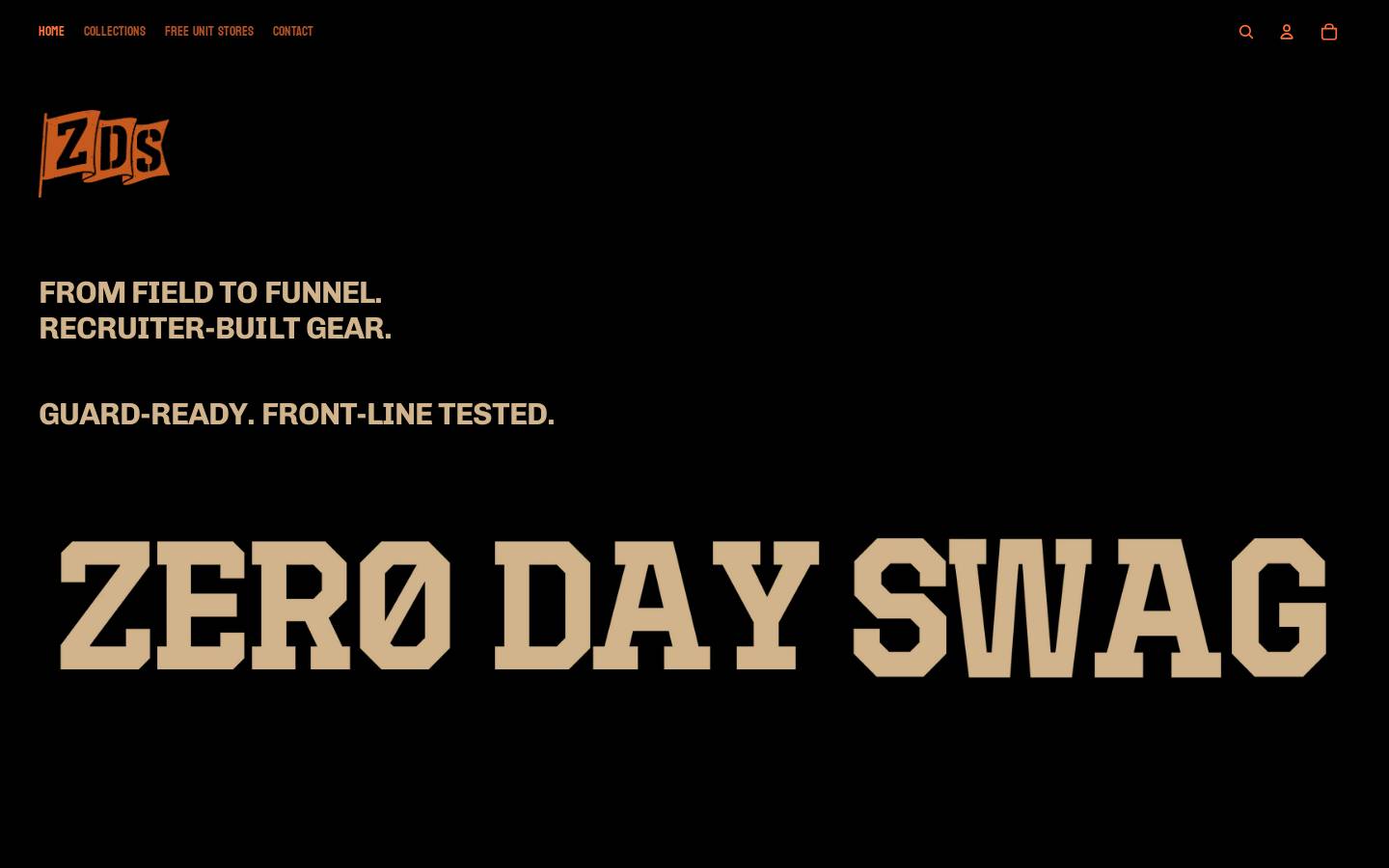 zerodayswag.com homepage screenshot