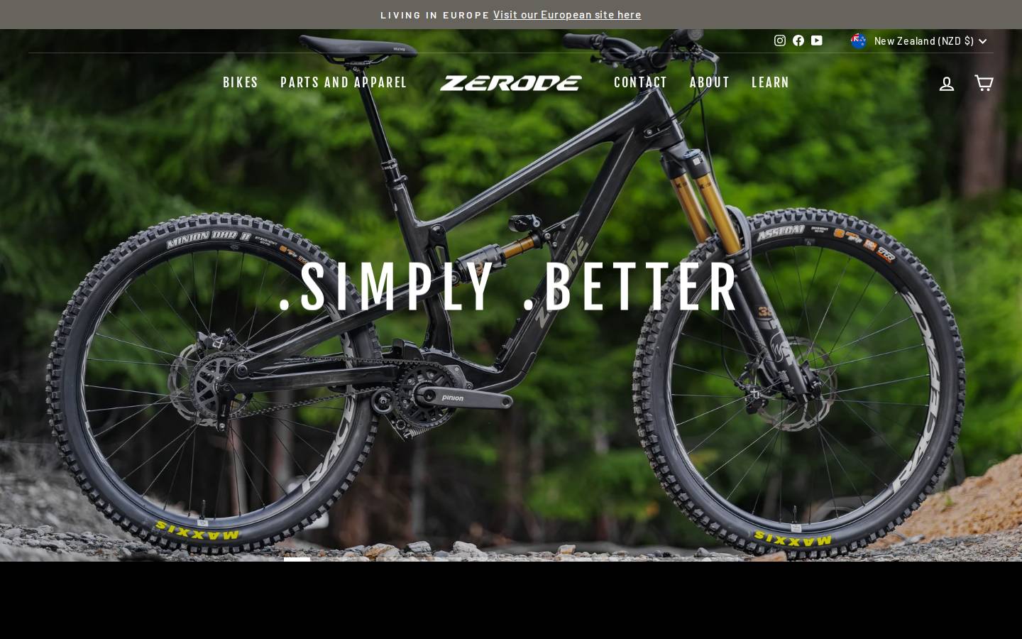 zerodebikes.com homepage screenshot