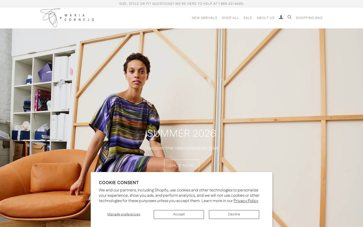 Cornejo, Maria homepage screenshot
