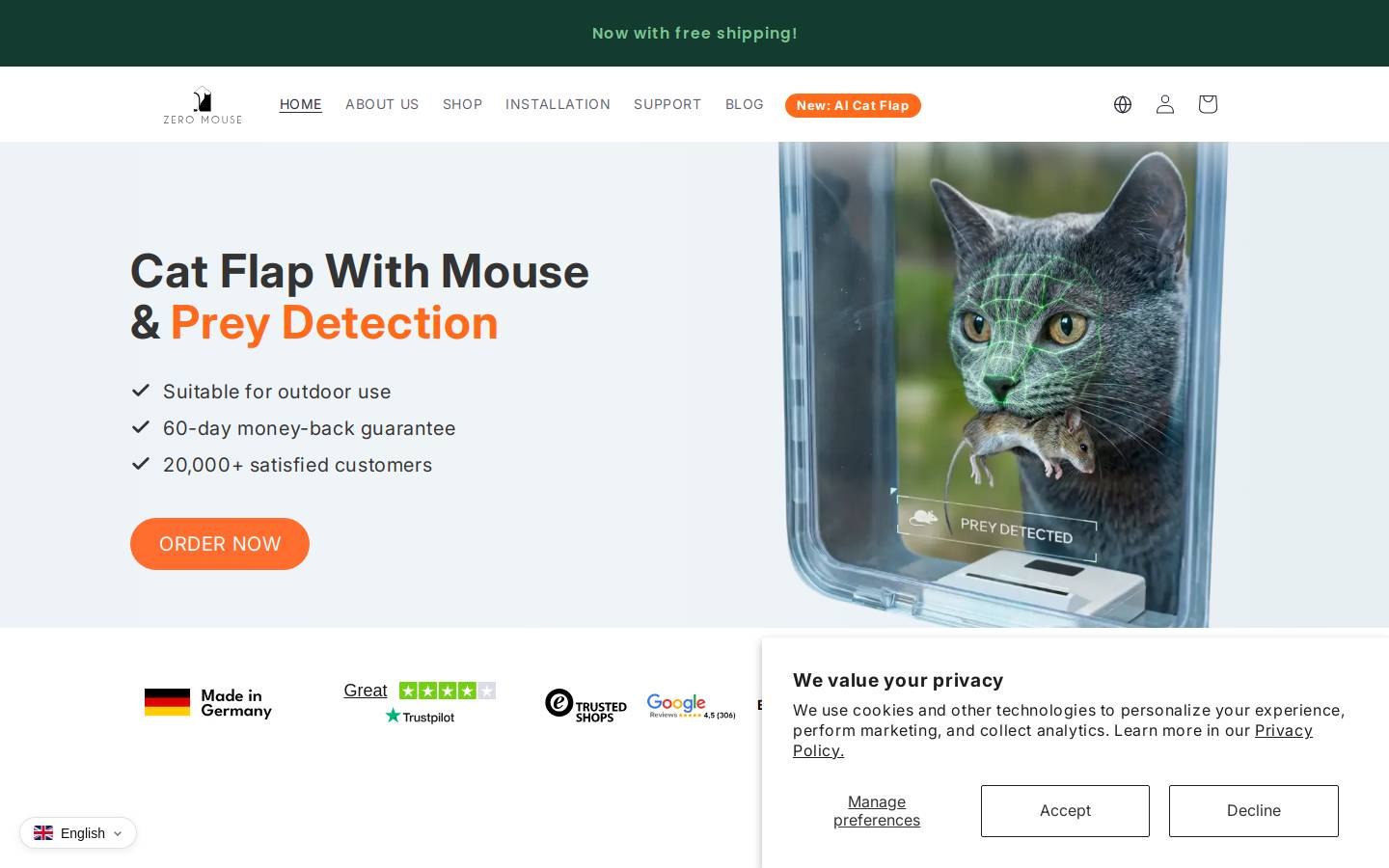 ZeroMOUSE™ homepage screenshot