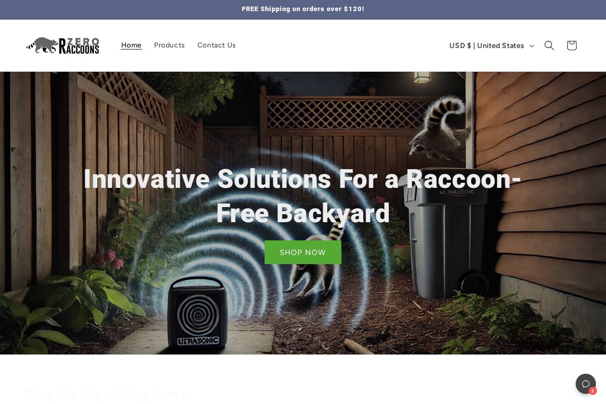 zeroraccoons.com homepage screenshot