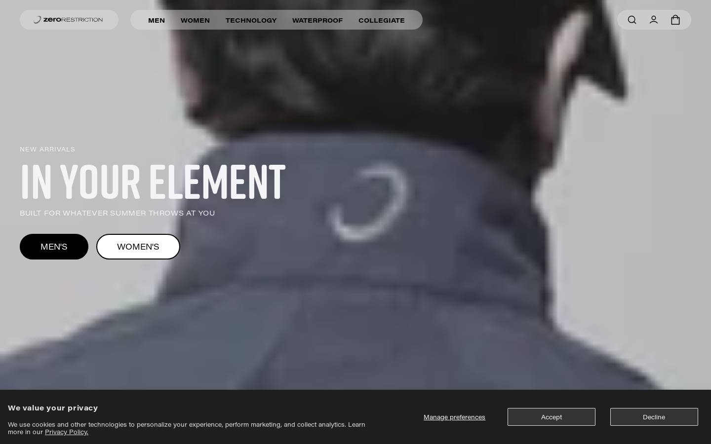 Zero Restriction homepage screenshot