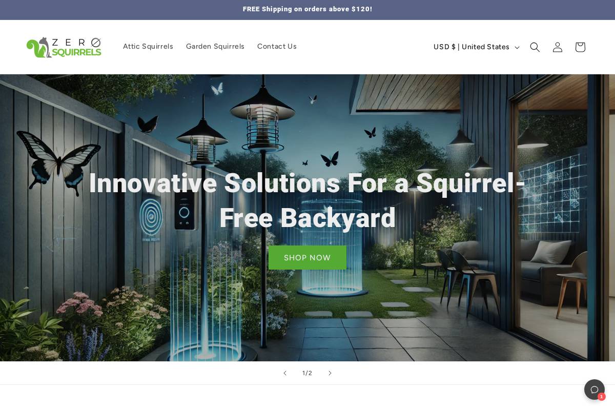 zerosquirrels.com homepage screenshot