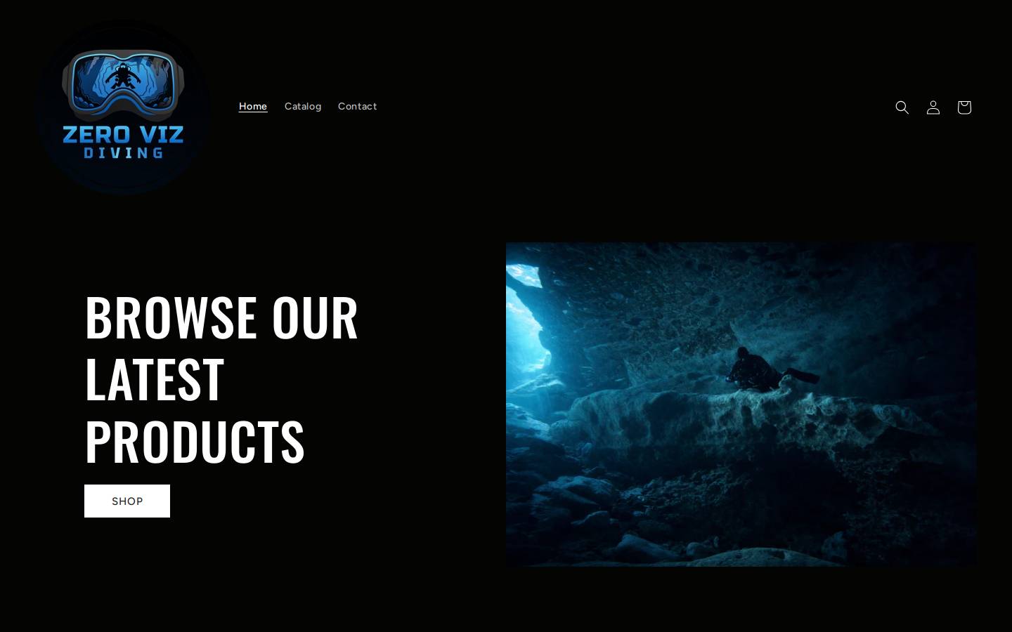 zerovizdiving.com homepage screenshot