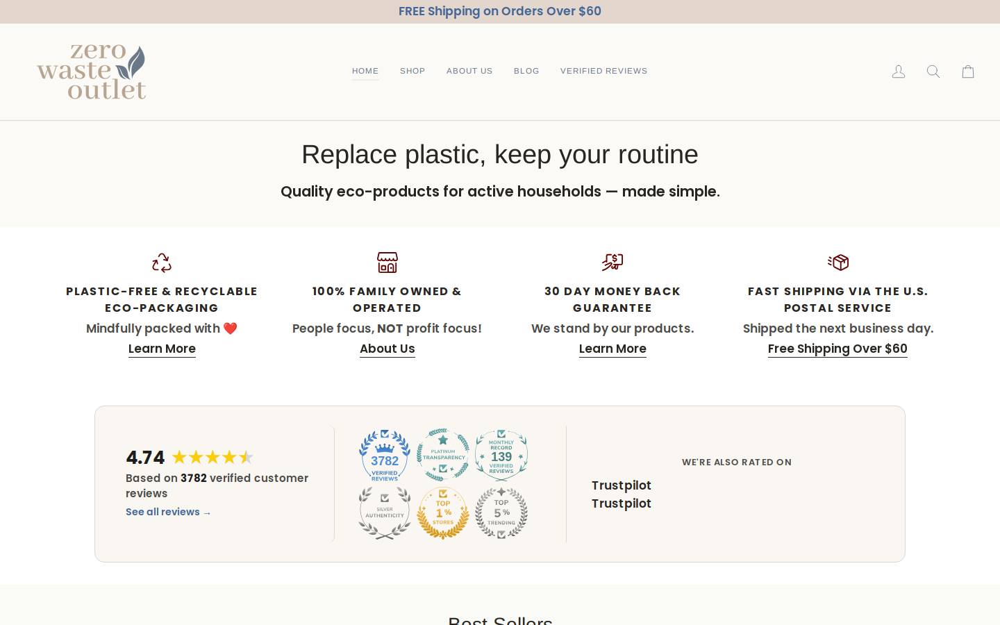 Zero Waste Outlet homepage screenshot