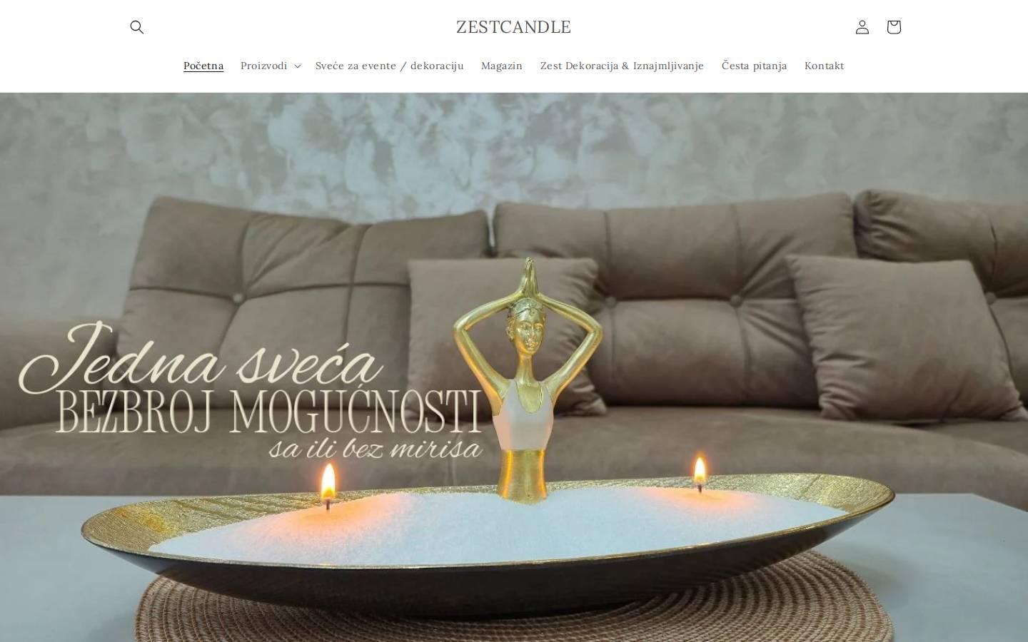 zest-candle.com homepage screenshot