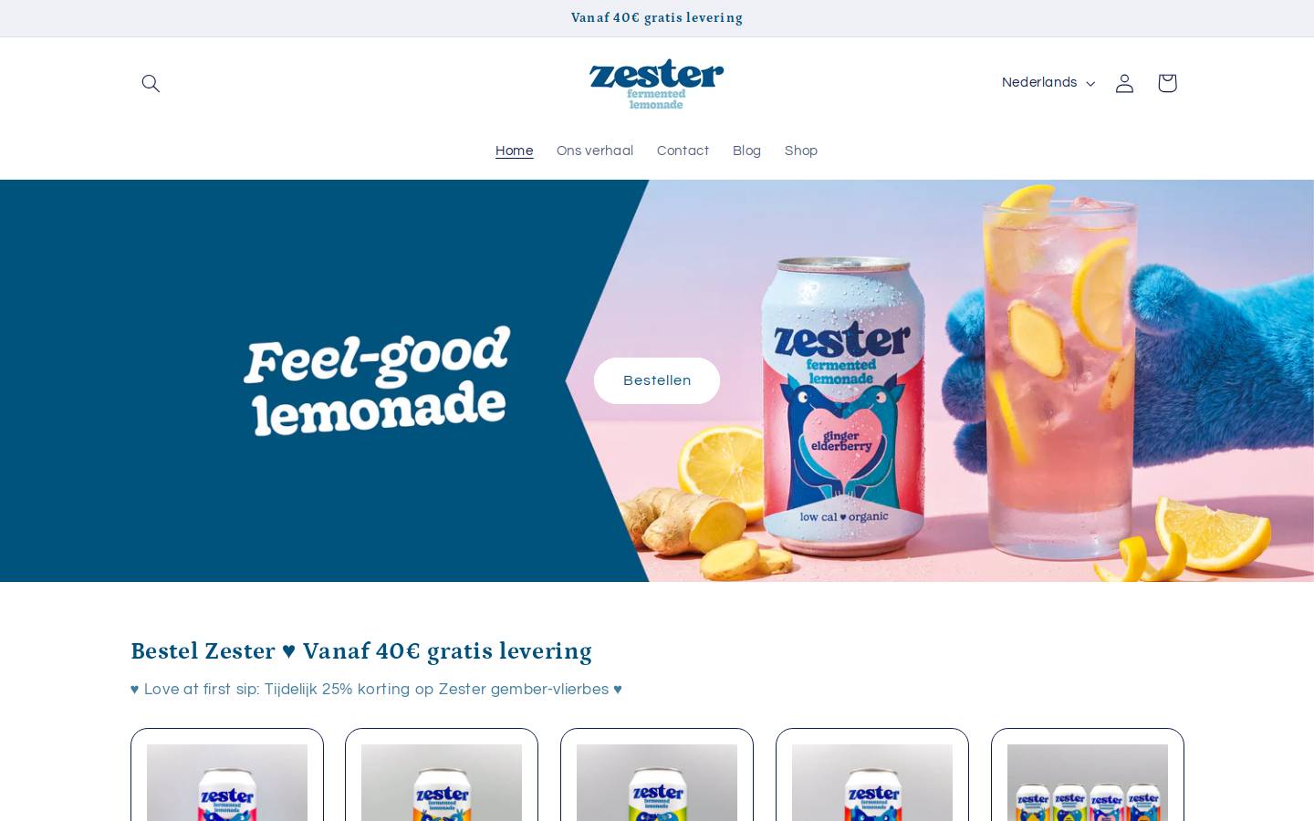 zester.be homepage screenshot
