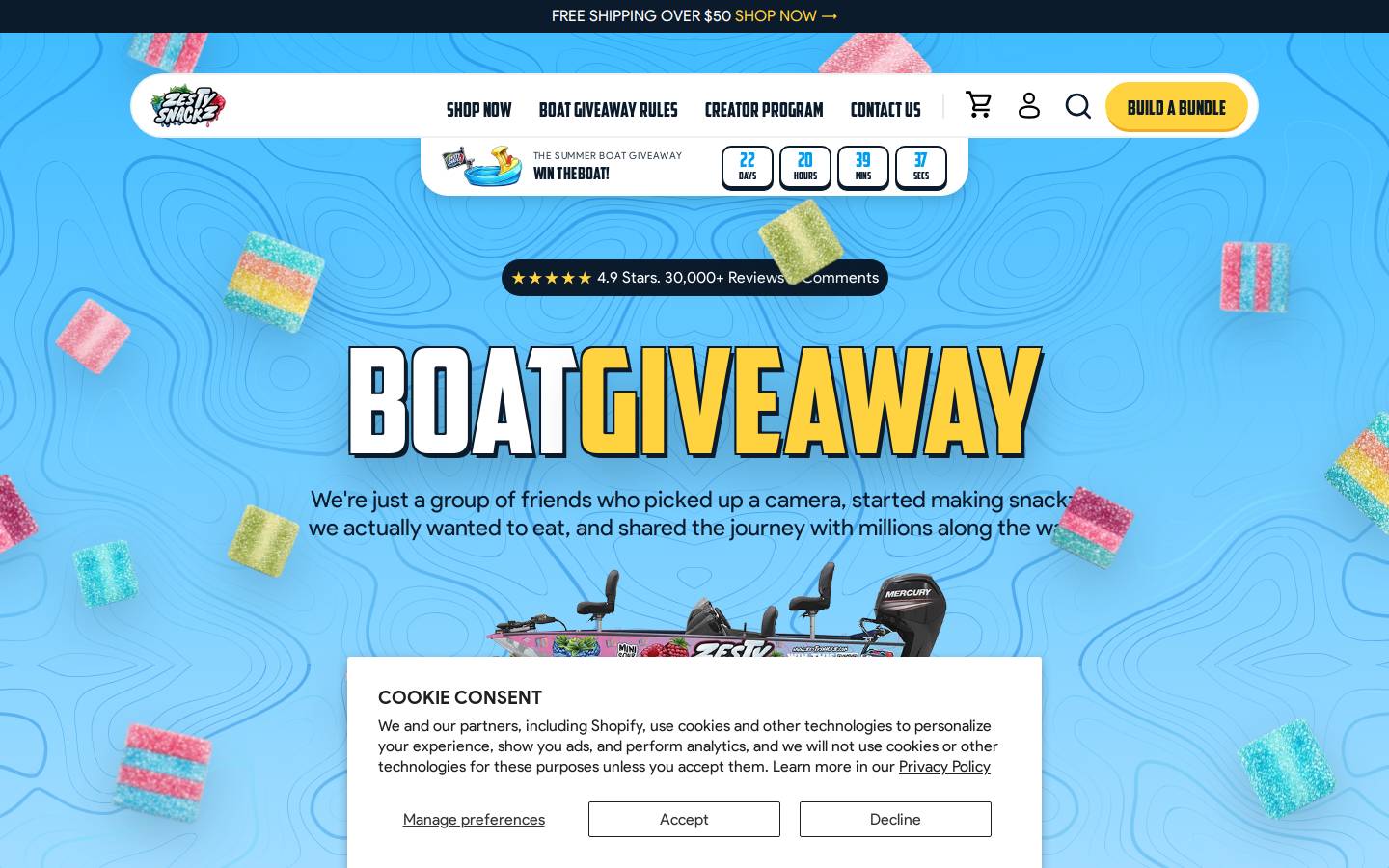 zestysnackz.com homepage screenshot