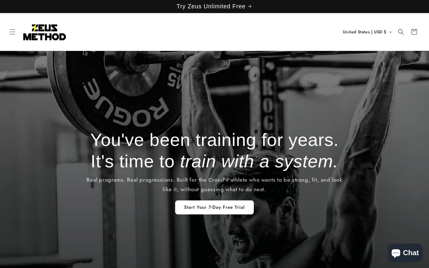 zeusmethod.com homepage screenshot