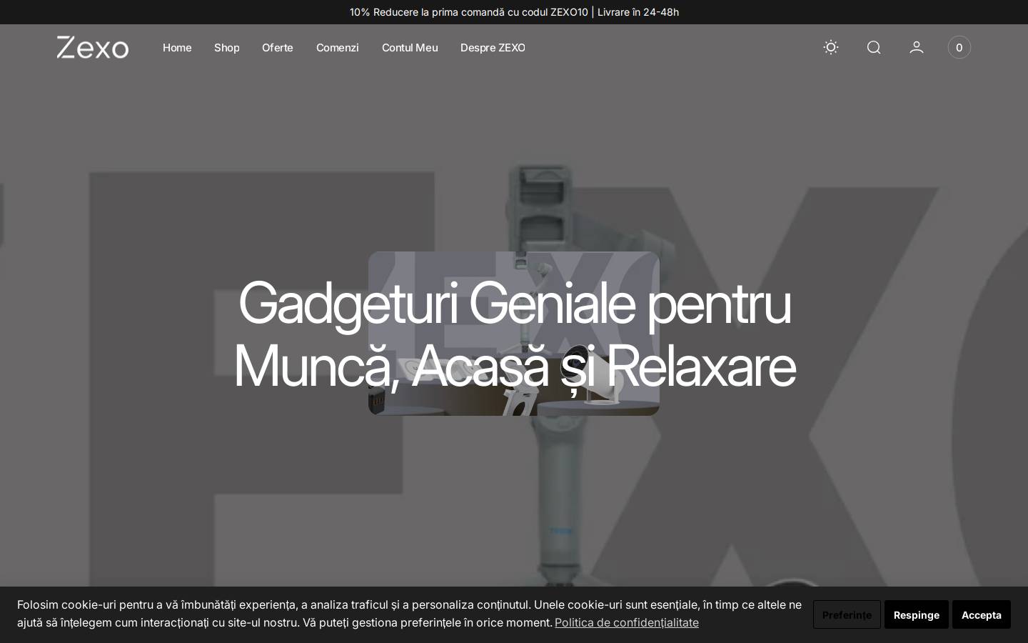 zexo.ro homepage screenshot