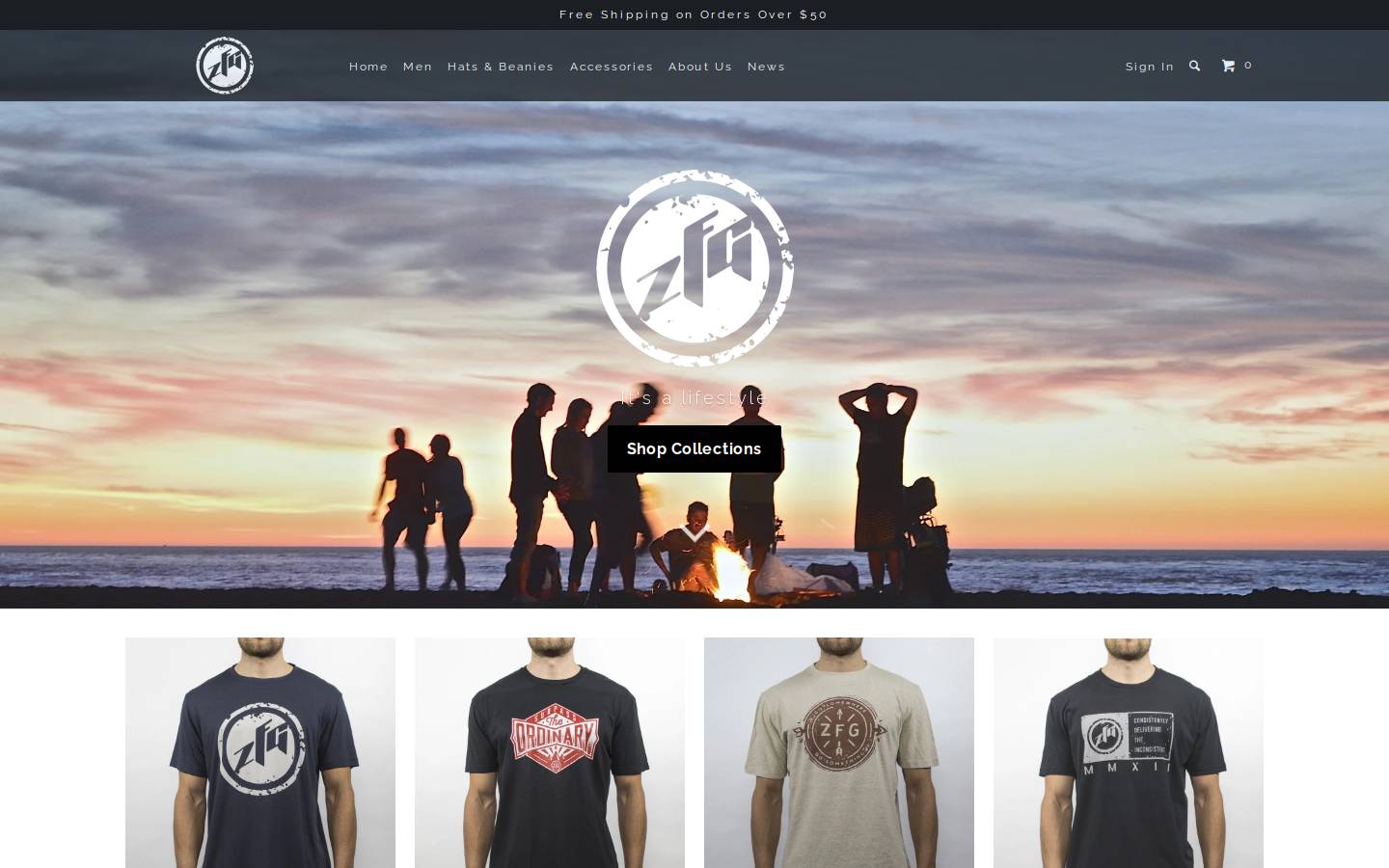 zfglifestyle.com homepage screenshot