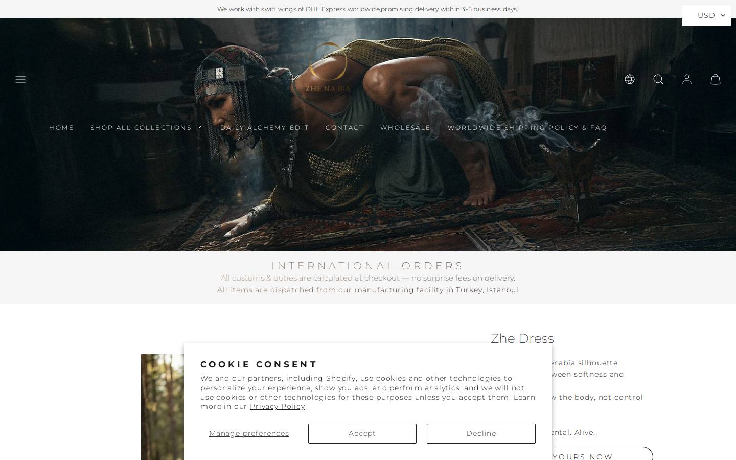 zhenabia.com homepage screenshot