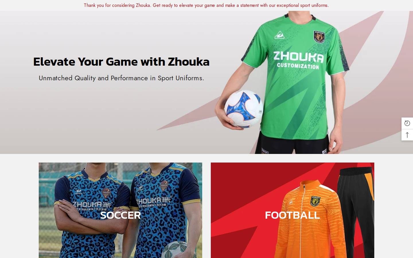 zhoukasports.com homepage screenshot