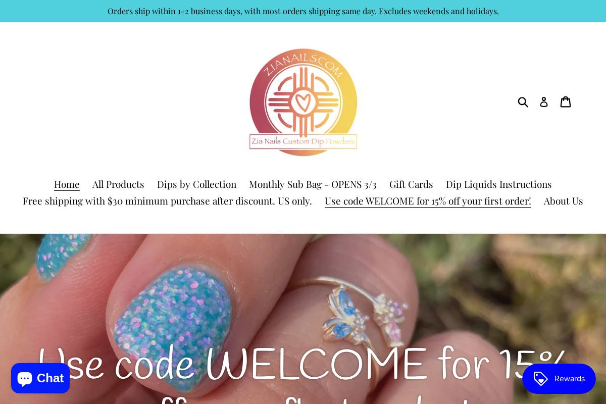zianails.com homepage screenshot