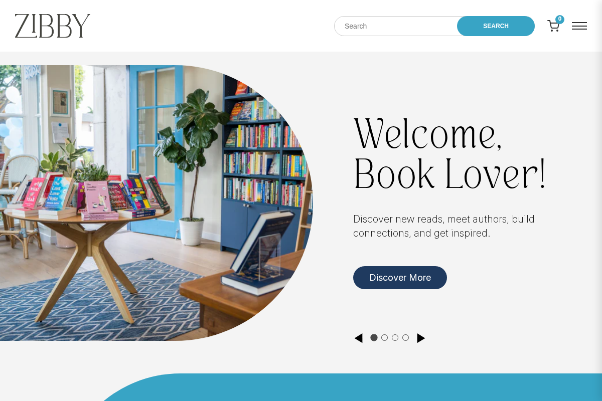 Zibby homepage screenshot