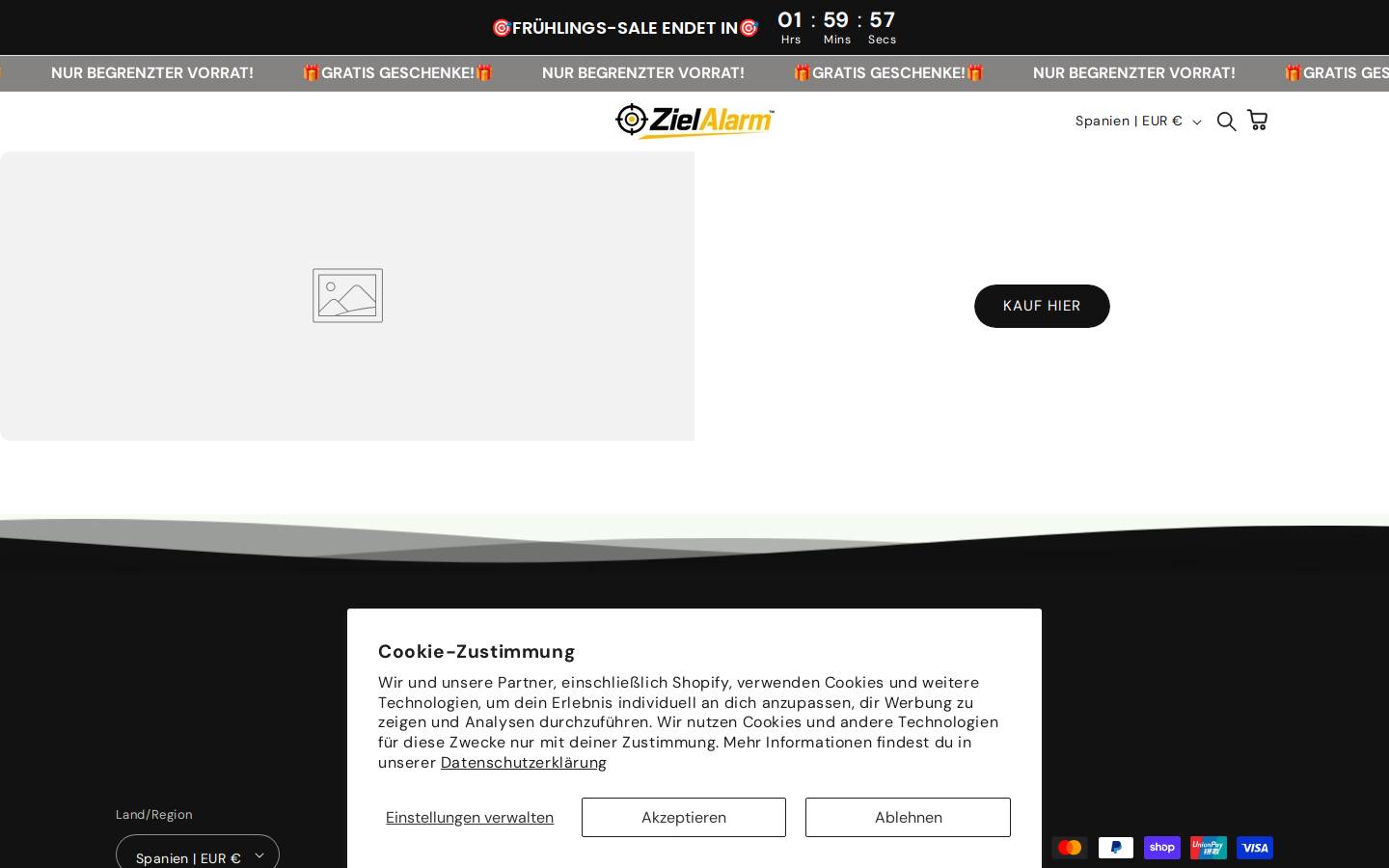 zielalarm.com homepage screenshot