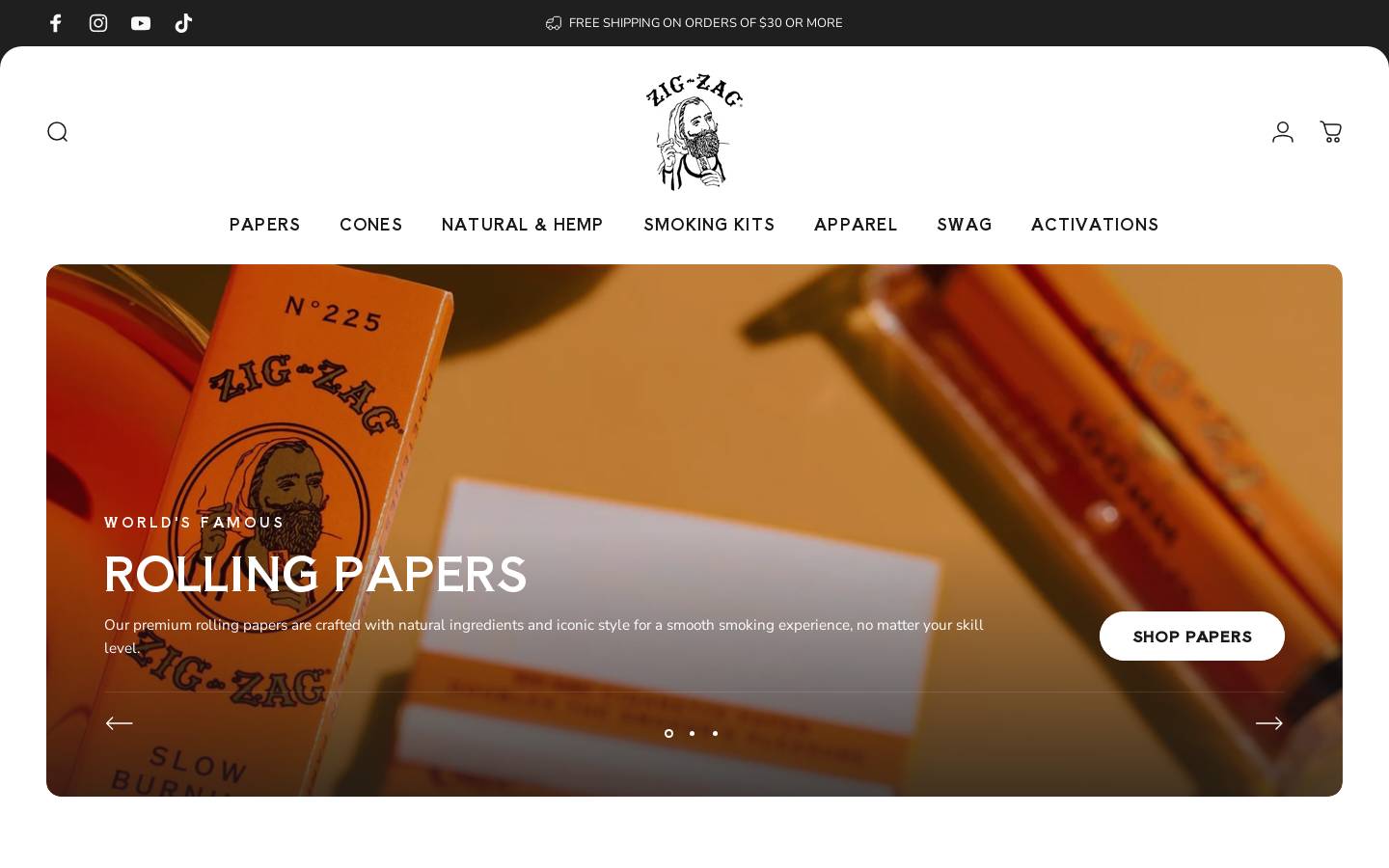 Zig Zag homepage screenshot