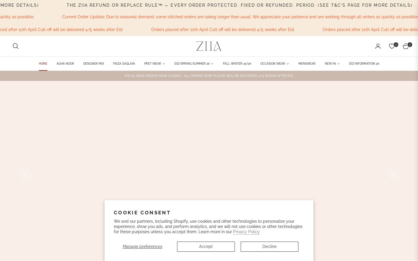 ZIIA ONLINE homepage screenshot