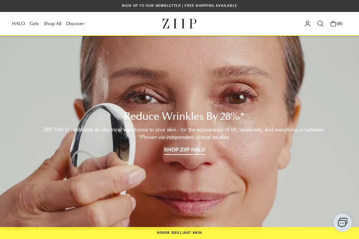 ziipbeauty.com homepage screenshot