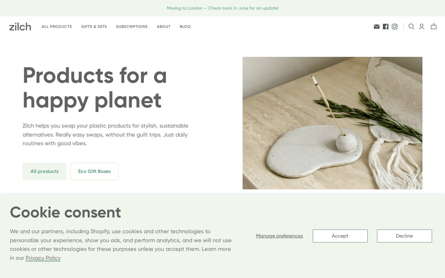 Zilch USA homepage screenshot