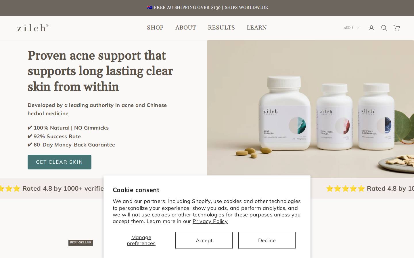 zilchformulas.com homepage screenshot